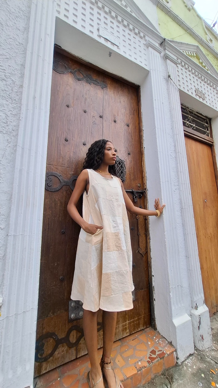 Vestido Patchwork en Lino · vista de catálogo